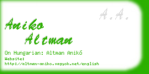 aniko altman business card